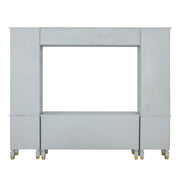 House Marchese - Entertainment Center - Gold Trim & Pearl Gray - R&R Furniture Gallery (Fountain Valley, CA)