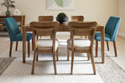 Lyncott - Dining Uph Side Chair (Set of 2) - Blue / Brown - R&R Furniture Gallery (Fountain Valley, CA)
