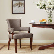 Elegant Arm Dining Chair With Brass Nail Head Detailing - R&R Furniture Gallery (Fountain Valley, CA)