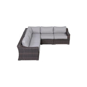 Contemporary Outdoor Rattan Wicker Sectional Seating Group With Cushions - R&R Furniture Gallery (Fountain Valley, CA)