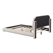 Upholstered Platform Bed With Thick Solid Frame And Stylish Curve-Shaped Design - R&R Furniture Gallery (Fountain Valley, CA)