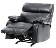 Glory Furniture modern design rocker recliner with plush upholstery and curved armrests, ideal for comfortable lounging.
