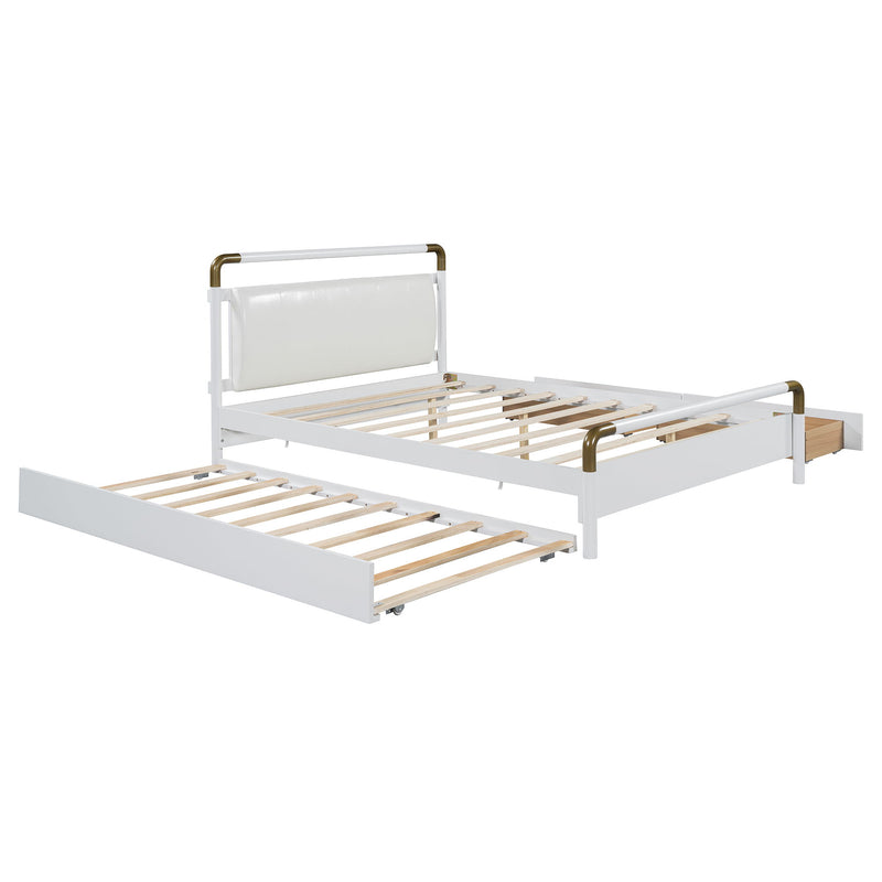 Storage Platform Bed, With 2 Big Drawers, Trundle - R&R Furniture Gallery (Fountain Valley, CA)