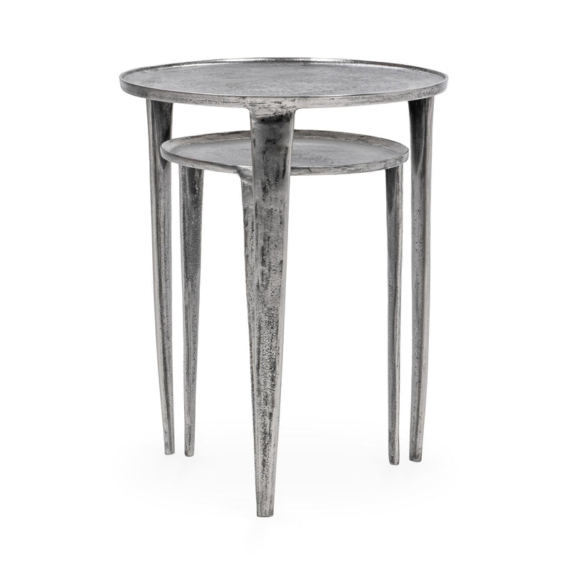 Elinor - Nesting Accent Tables (Set of 2) - Nickle - R&R Furniture Gallery (Fountain Valley, CA)