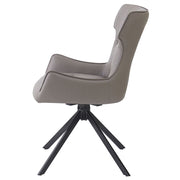 Damita - Camel Synthetic Leather Side Chair With Swivel (Set of 2) - Gray & Black Finsh - R&R Furniture Gallery (Fountain Valley, CA)