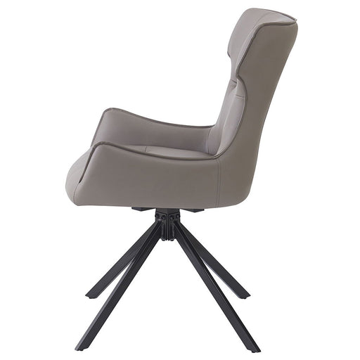 Damita - Camel Synthetic Leather Side Chair With Swivel (Set of 2) - Gray & Black Finsh - R&R Furniture Gallery (Fountain Valley, CA)