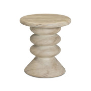 Hyre - Indoor / Outdoor Concrete Side Table - Faux Travertine - R&R Furniture Gallery (Fountain Valley, CA)