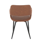 Lumi Source Margarite mid-century modern dining chair set of 2 with wooden legs and upholstered seats, stylish and comfortable for dining rooms.