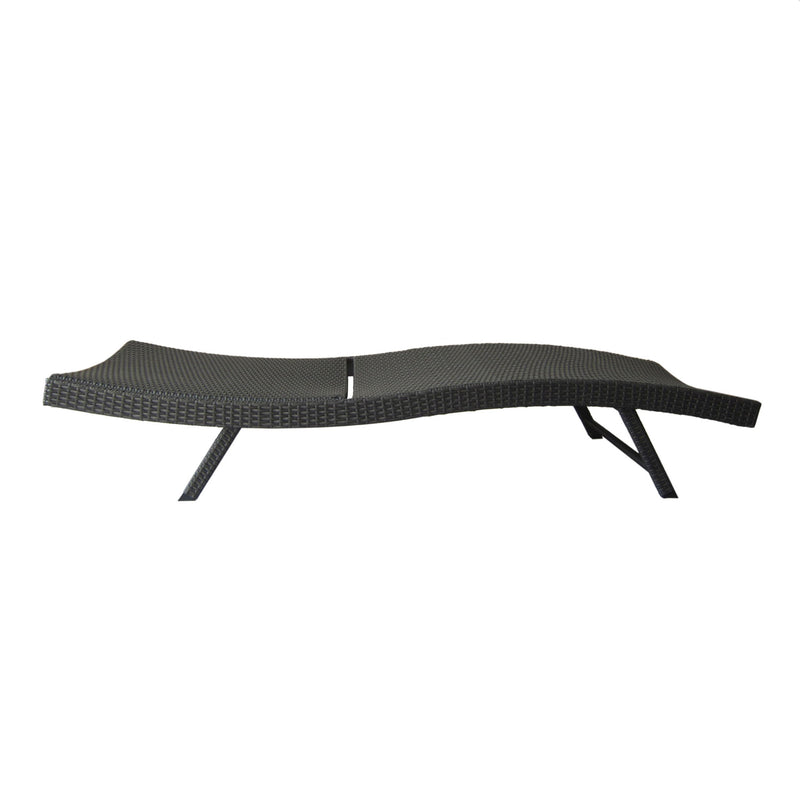 Wicker Chaise With Adjustable Reclining Seats (Set of 2) - Gray - R&R Furniture Gallery (Fountain Valley, CA)