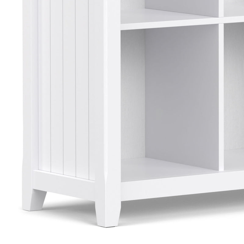 Handcrafted Acadian cube storage organizer by Simpli-Home with multiple open compartments for versatile storage.