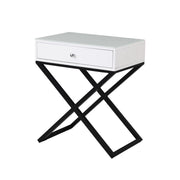 Koda - End Side Table Nightstand, Drawer And Cross Base - R&R Furniture Gallery (Fountain Valley, CA)