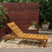 Noble House outdoor chaise lounge in yellow-brown with adjustable seating and slat panel for comfortable outdoor relaxation.