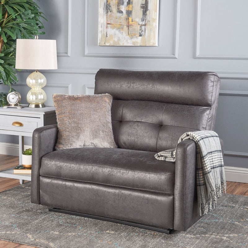 Alma - Contemporary Upholstered Loveseat Recliner - Slate - R&R Furniture Gallery (Fountain Valley, CA)