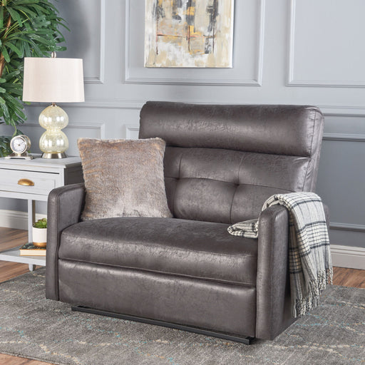 Alma - Contemporary Upholstered Loveseat Recliner - Slate - R&R Furniture Gallery (Fountain Valley, CA)