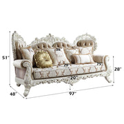 Vanaheim - Sofa With 7 Pillows - Fabric & Antique White - R&R Furniture Gallery (Fountain Valley, CA)