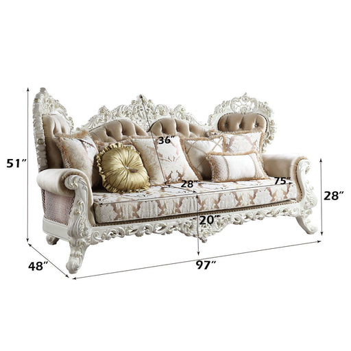 Vanaheim - Sofa With 7 Pillows - Fabric & Antique White - R&R Furniture Gallery (Fountain Valley, CA)