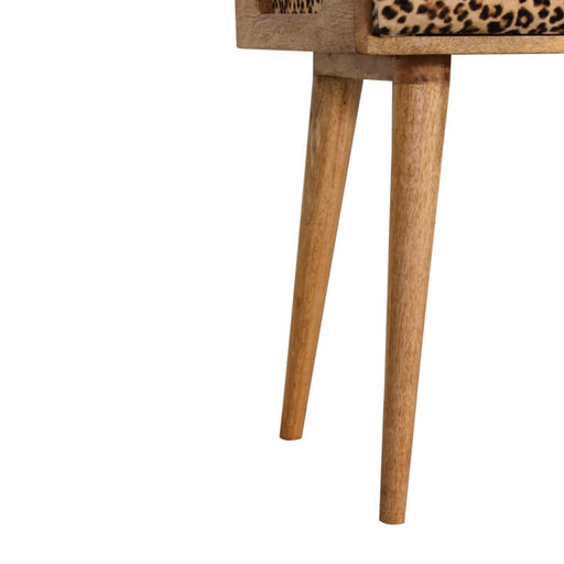 Leopard Tray Style Footstool - Brown Oak - R&R Furniture Gallery (Fountain Valley, CA)
