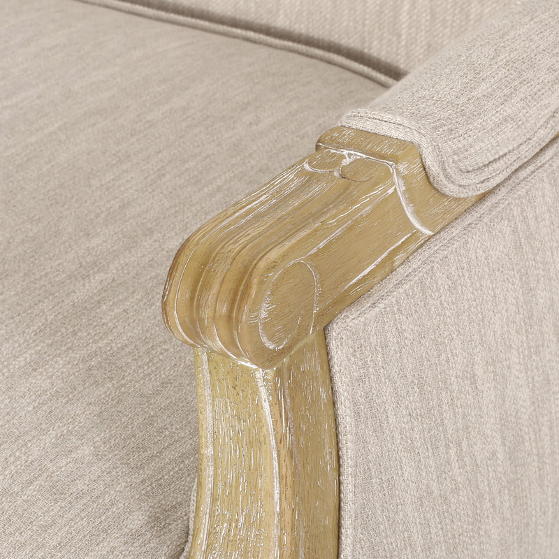Noble House Inspired Style stationary loveseat with plush cushions and elegant design, perfect for living room seating.