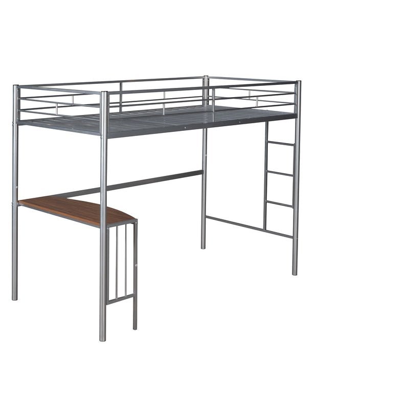DreamHaus bunk bed with desk, ladder, and sturdy slats, perfect for bedroom space-saving and functional sleeping arrangements.