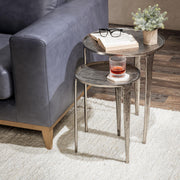 Elinor - Nesting Accent Tables (Set of 2) - Nickle - R&R Furniture Gallery (Fountain Valley, CA)