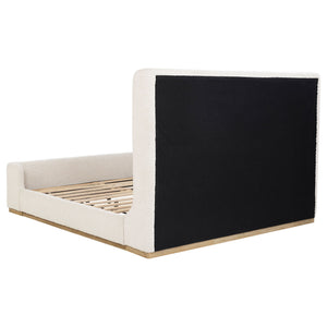 Kensington - Eastern King Sleigh Bed With Tall Wingback Headboard - Cream
