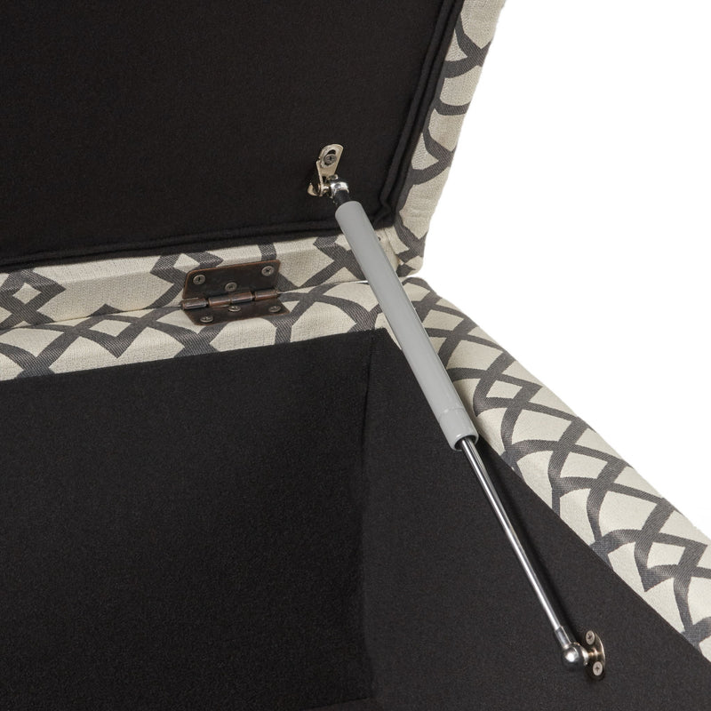 Richmond - Storage Ottoman With Unique Pattern And Ample Storage - Gray - R&R Furniture Gallery (Fountain Valley, CA)