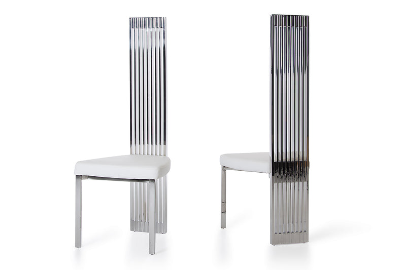 Elise Modern White Leatherette Dining Chair — view 5