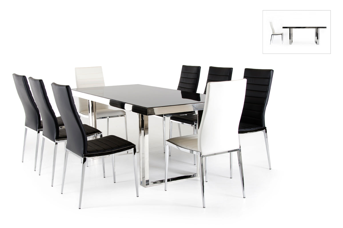 Courtland Modern Stainless Steel Dining Table — view 3
