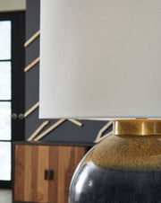 Adara - Metal Table Lamp - Blue / Gold Finish - R&R Furniture Gallery (Fountain Valley, CA)
