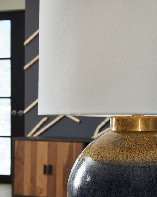 Adara - Metal Table Lamp - Blue / Gold Finish - R&R Furniture Gallery (Fountain Valley, CA)