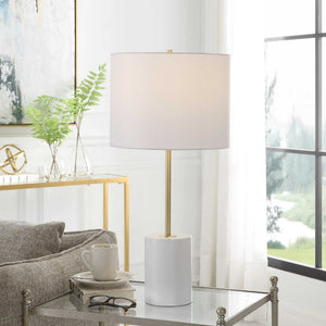 Table Lamp Metal Base - White
