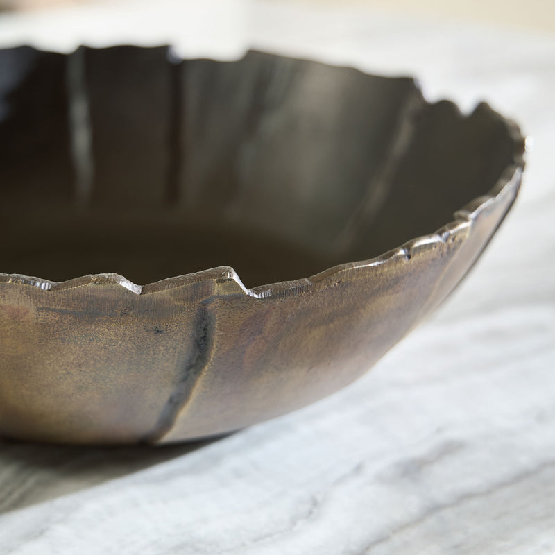 Aidman - Bowl - Black / Antique Gold Finish - R&R Furniture Gallery (Fountain Valley, CA)