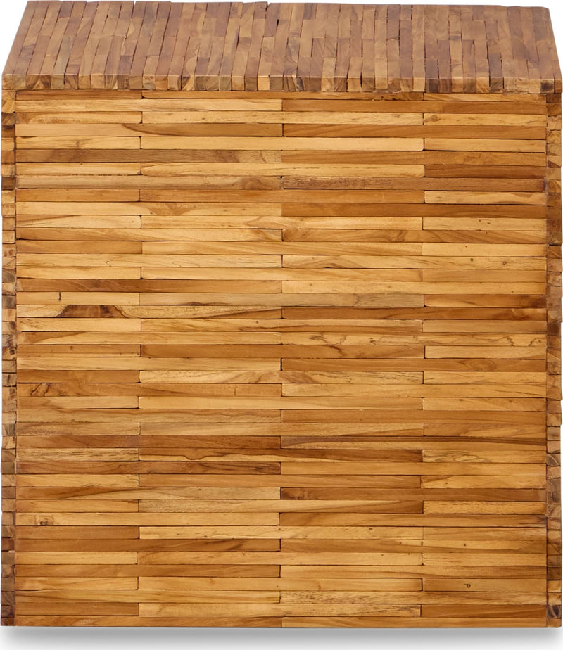 One Wood Tile Square End Table in Solid Teak