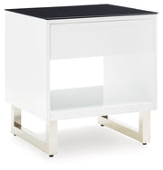 Gardoni - Rectangular End Table - White / Black - R&R Furniture Gallery (Fountain Valley, CA)