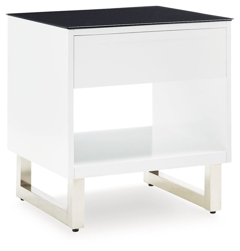 Gardoni - Rectangular End Table - White / Black - R&R Furniture Gallery (Fountain Valley, CA)