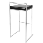 Lumi Source Fuji contemporary stackable barstool with sleek design and wooden seat, perfect for modern kitchen or bar area.