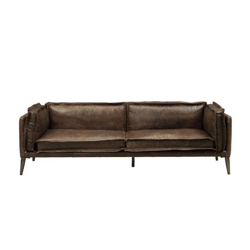 Porchester - Sofa - Distress Chocolate Top Grain Leather - R&R Furniture Gallery (Fountain Valley, CA)