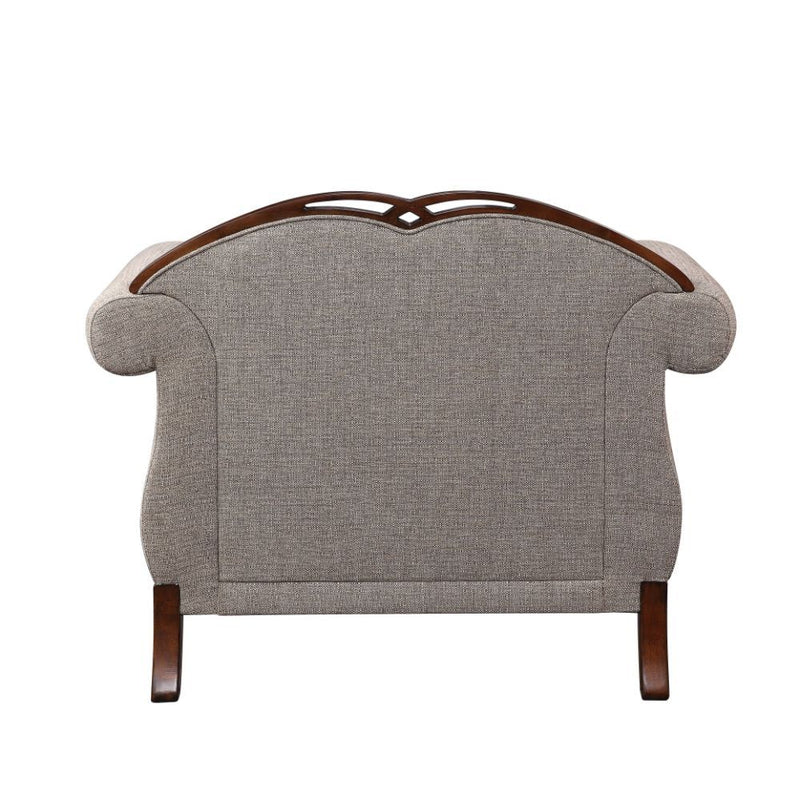 Miyeon - Chair With Pillow - Fabric & Cherry - R&R Furniture Gallery (Fountain Valley, CA)