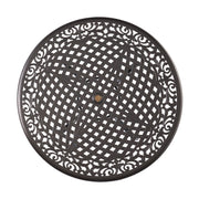 Tranquilius - Outdoor Round Dining Table With Lattice Tabletop, Umbrella Hole And Curved Legs - R&R Furniture Gallery (Fountain Valley, CA)