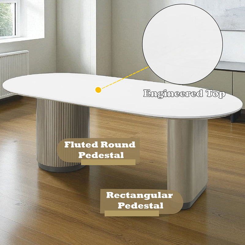 Clayten - Dining Table - Engineered Top & Light Oak - R&R Furniture Gallery (Fountain Valley, CA)