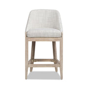 Newport - Coastal Curved Back Upholstered Counter Stool - Two Tone Neutral Gray - R&R Furniture Gallery (Fountain Valley, CA)