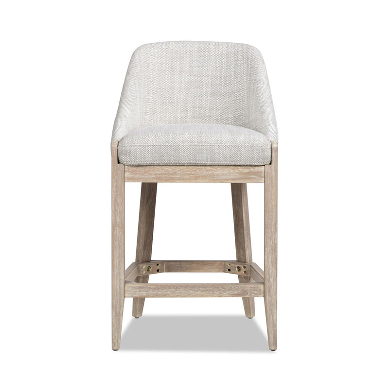 Newport - Coastal Curved Back Upholstered Counter Stool - Two Tone Neutral Gray - R&R Furniture Gallery (Fountain Valley, CA)