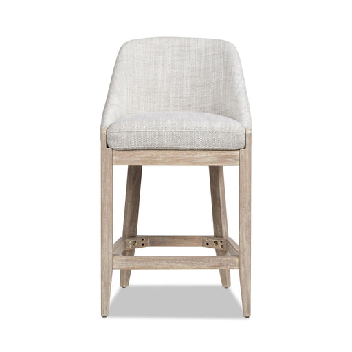 Newport - Coastal Curved Back Upholstered Counter Stool - Two Tone Neutral Gray - R&R Furniture Gallery (Fountain Valley, CA)