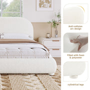 Upholstered Simple Modern Bedroom Bed With Curved Headboard - R&R Furniture Gallery (Fountain Valley, CA)