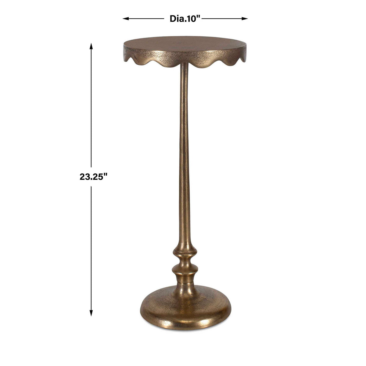 Aluminum Accent Table - Antique Brass