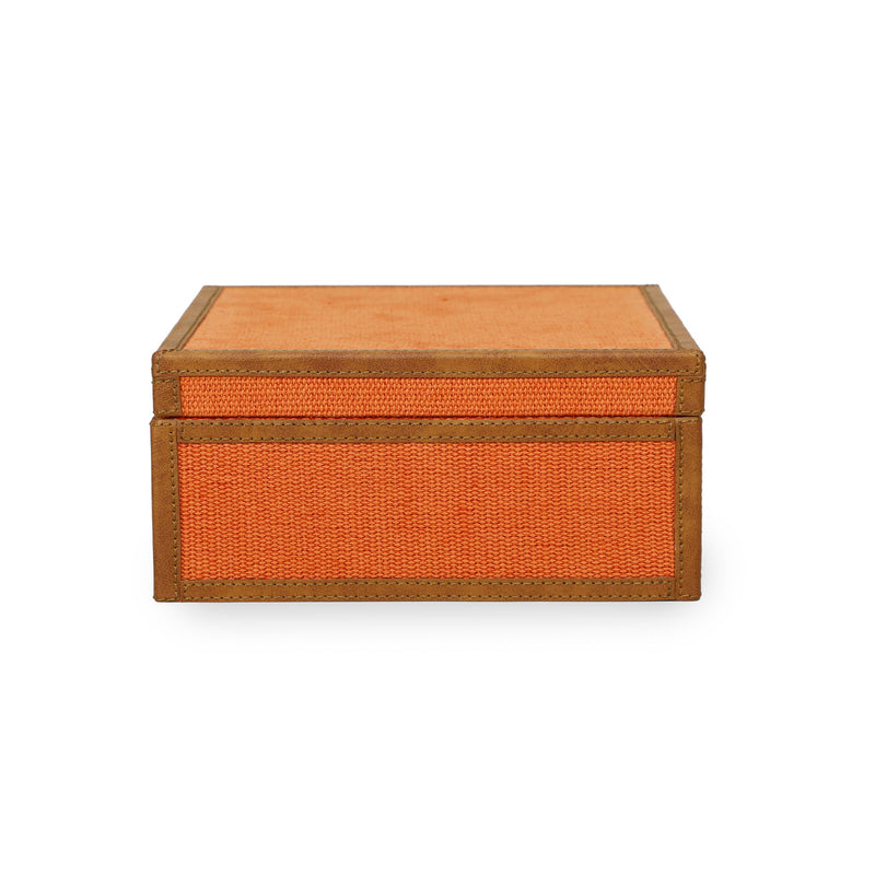 Acre - Cotton Jute Jewelry Box - Orange - R&R Furniture Gallery (Fountain Valley, CA)