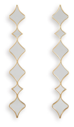Harriswood - Accent Mirror Set (Set of 2) - Gold Finish - R&R Furniture Gallery (Fountain Valley, CA)