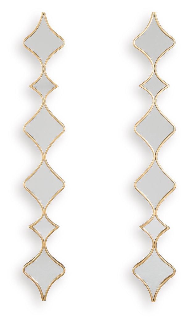 Harriswood - Accent Mirror Set (Set of 2) - Gold Finish - R&R Furniture Gallery (Fountain Valley, CA)