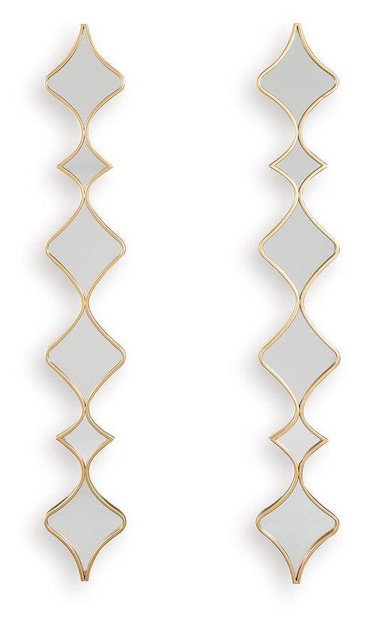 Harriswood - Accent Mirror Set (Set of 2) - Gold Finish - R&R Furniture Gallery (Fountain Valley, CA)