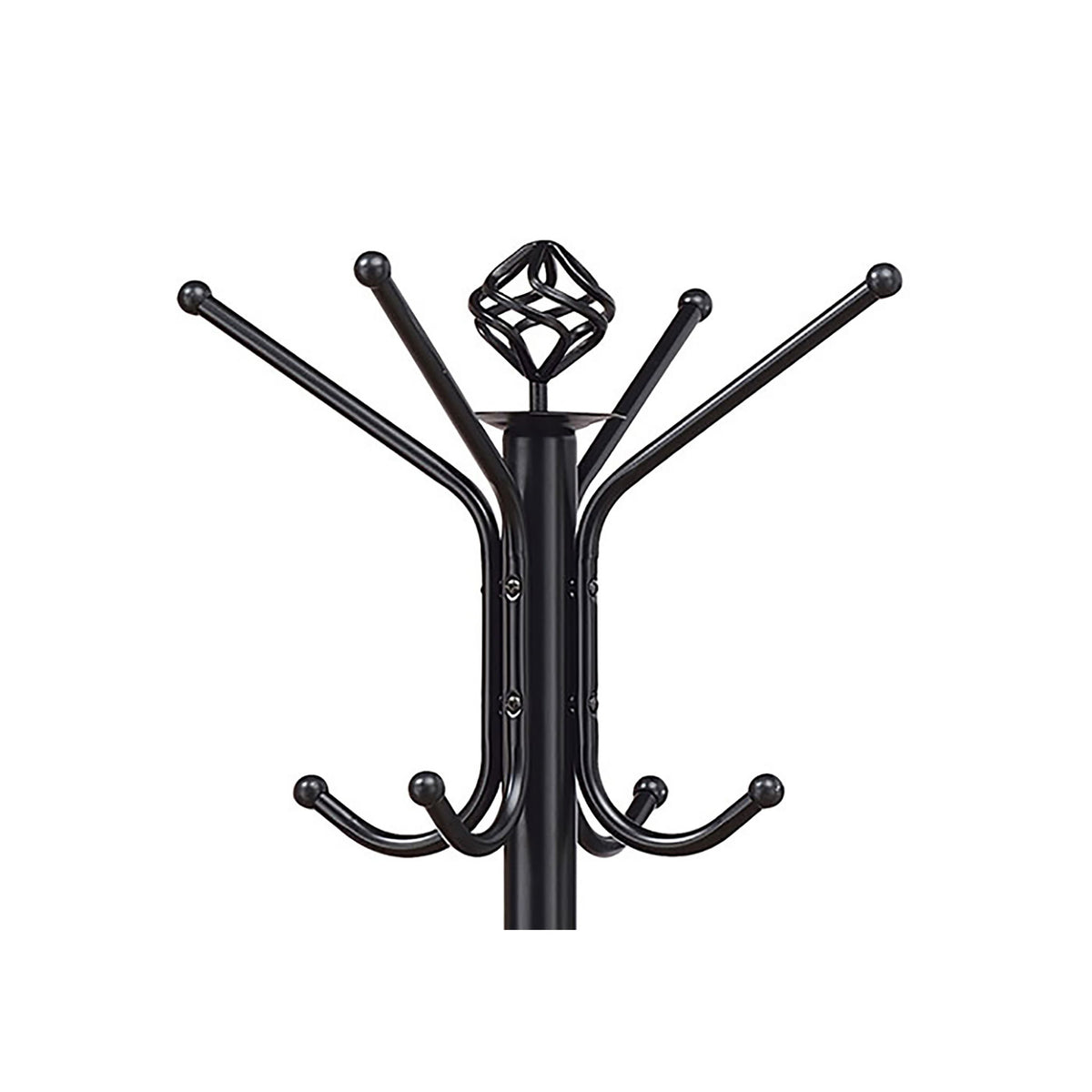 Coat Rack With 3 Tier Hooks For Entryway - Black